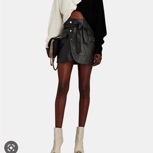 Marissa Webb dark brown leather skirt.  Size 0. Worn only once.